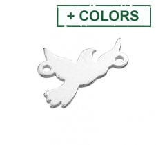 BeadsBalzar Beads & Crafts (925-D94-X) SILVER 925 10M DOVE CHARMS 2 HOLES (1 PC)