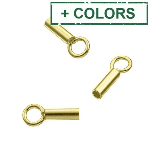 BeadsBalzar Beads & Crafts (925-E38X) Sterling silver 1,2mm round end caps with ring (2 PCS)