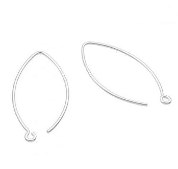 BeadsBalzar Beads & Crafts (925-EH84-X) SILVER 925 30MM OPEN ARABESQUE HOOK EARRING SUPPORTS (1 PAIR)