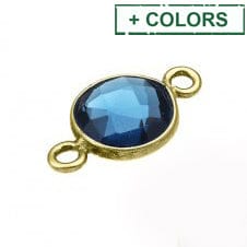 BeadsBalzar Beads & Crafts (925-L106-X) SILVER 925 8MM LONDON BLUE TOPAZ ROUND SET BRIOLETTES 2 RINGS (1 PC)