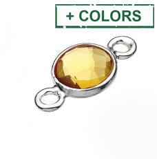 BeadsBalzar Beads & Crafts (925-L107-X) SILVER 925 6MM SET CITRINE HYDROTHERMAL QUARTZ BRIOLETTES 2 RINGS (1 PC)