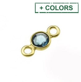 BeadsBalzar Beads & Crafts (925-L119-X) SILVER 925 4MM SET LONDON BLUE TOPAZ BRIOLETTES 2 RINGS (1 PC)