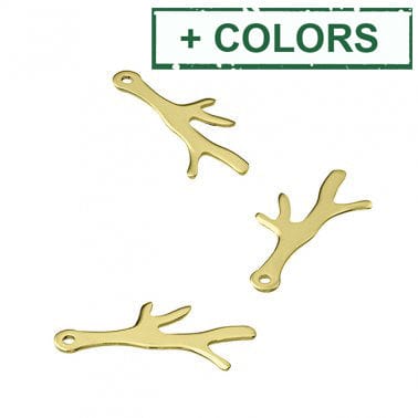 BeadsBalzar Beads & Crafts (925-LP69-S) SILVER 925 17MM CORAL CHARMS WITH 1 HOLE  (2 PCS)