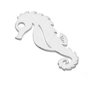 BeadsBalzar Beads & Crafts (925-SH81-S) SILVER 925 15X7MM SEA HORSE CHARM HOLE 1MM (2 PCS)