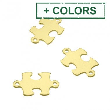 BeadsBalzar Beads & Crafts (925-TLPUZ-X) Sterling silver 1cm jigsaw charms 2 holes (1 PC)