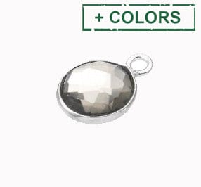 BeadsBalzar Beads & Crafts (925-Z103-X) SILVER 925 8MM SMOKEY QUARTZ ROUND SET BRIOLETTES WITH RING (1 PC)