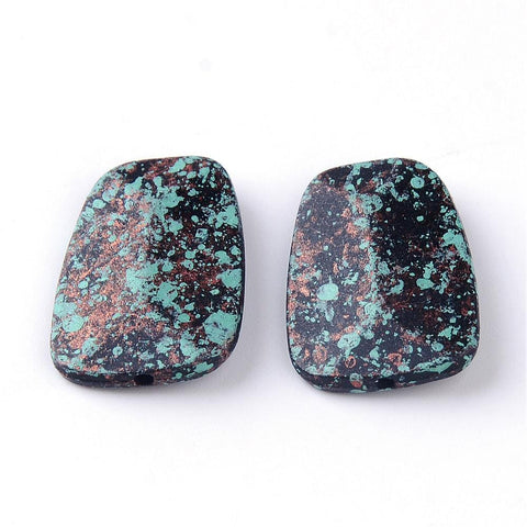 BeadsBalzar Beads & Crafts (AB5145) Antique Style Acrylic Beads, Trapezoid, Red Copper 28MM (10 PCS)