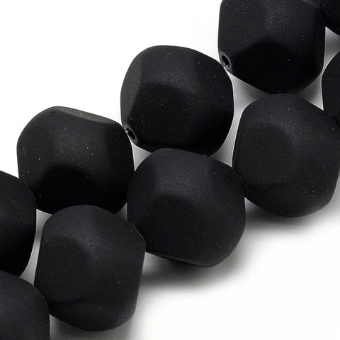 BeadsBalzar Beads & Crafts (AB5389) Rubberized Style Acrylic Beads, Bicone , Black 25MM (5 PCS)