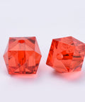 BeadsBalzar Beads & Crafts (AB6041A) Transparent Acrylic Beads, Faceted, Cube, Red Size: about 10mm (+-- 40 PCS)