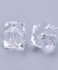 BeadsBalzar Beads & Crafts (AB6041B) Transparent Acrylic Beads, Faceted, Cube, Clear Size: about 10mm (+-- 40 PCS)