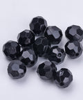 BeadsBalzar Beads & Crafts (AB6043A) Transparent Acrylic Beads, Faceted, Round, Black Size: about 10mm (+-- 40 PCS)