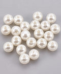 BeadsBalzar Beads & Crafts (AB6378A) ABS Plastic Imitation Pearl Beads, Round, OldLace Size: about 4mm (15 GMS)