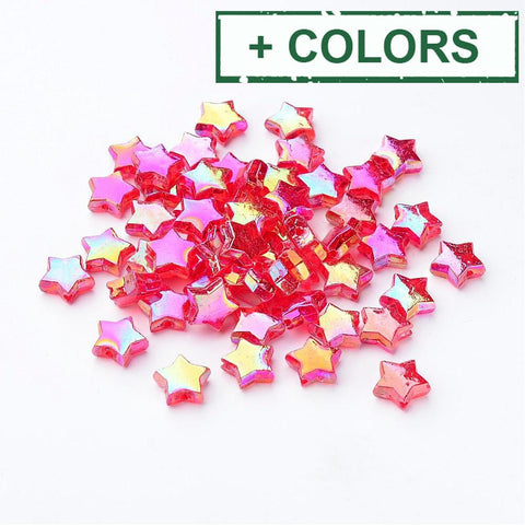 BeadsBalzar Beads & Crafts (AB6751X) Environmental Transparent Acrylic Star Shape 10mm (15 GMS)