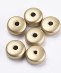 BeadsBalzar Beads & Crafts (AB8403-18) Plating Acrylic Bead Spacers, Matter Style, Flat Round, Golden Plated 6mm (10 GMS / +- 100 PCS)