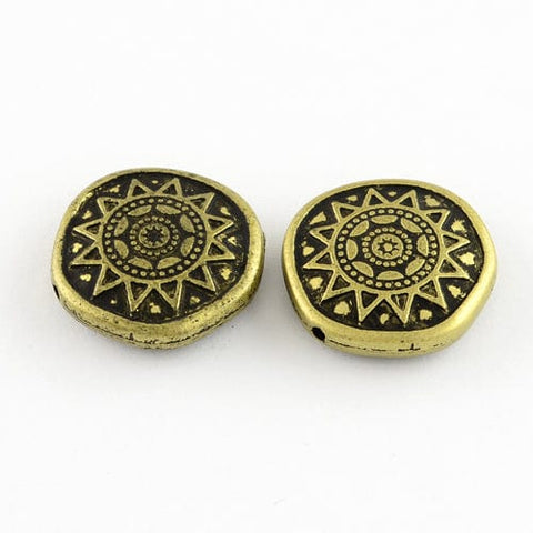 BeadsBalzar Beads & Crafts (AB8479-AB) Antique Acrylic Beads, Flat Round, Antique Bronze 20x6mm (10 PCS)