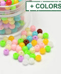 BeadsBalzar Beads & Crafts (AB8547-X) Round Opaque Acrylic Spacer Beads, 4mm  (10 GMS  / +-300 PCS)