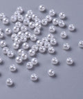 BeadsBalzar Beads & Crafts (AB8549-1) Imitated Pearl Acrylic Beads, Round, White 4mm (10 GMS / +- 300 PCS)