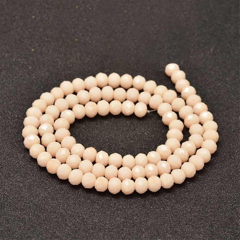 BeadsBalzar Beads & Crafts Abacus glass beads Peach Puff 6x4mm (BE4300)