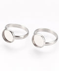 BeadsBalzar Beads & Crafts Adjustable 304 Stainless Steel Finger Rings Components, Pad Ring Base Findings, (SR5251)