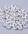 BeadsBalzar Beads & Crafts (AH7604-M) Opaque White Acrylic Beads, Flat Round 7mm (10 GMS +-70 PCS)