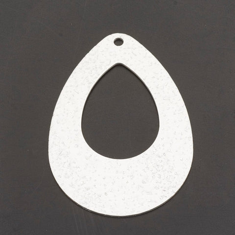 BeadsBalzar Beads & Crafts (AL5590B) Aluminium Big Pendants, Laser Cut Big Pendants, Drop, Silver 63.5mm long (2 PCS)