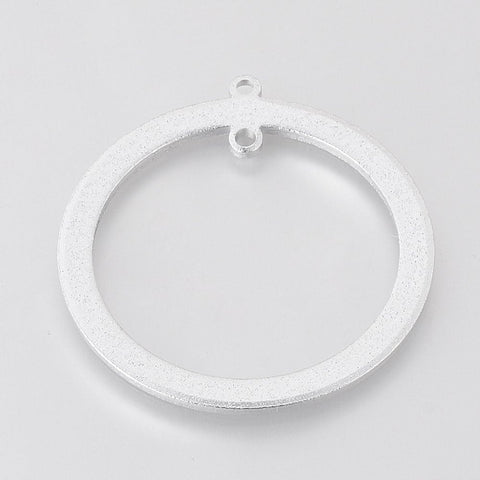BeadsBalzar Beads & Crafts (AL6076) Environmental Aluminium Links, Laser Cut Links, Ring, Silver Size: about 60mm long, (2 PCS)