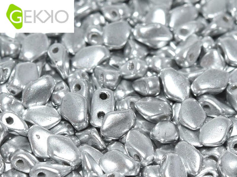 BeadsBalzar Beads & Crafts ALUMINUM SILVER (GEKO-01700) (GEKO-X) Gekko Beads 3x5mm (10 GMS / +- 190 PCS)