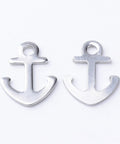 BeadsBalzar Beads & Crafts Anchor 304 Stainless Steel Charms, Stainless Steel Color (SA4697)