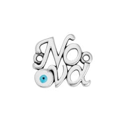 BeadsBalzar Beads & Crafts ANT.SILV. (GQN8266-S) (GQN8266-X) Motif ''Νονά'' with eye with 2 rings (1 PC)