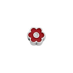 BeadsBalzar Beads & Crafts ANT.SILV/RED (GQL8557-SR) (GQL8557-X) Alloy Bead 8x9mm daisy Φ2mm (2 PCS)