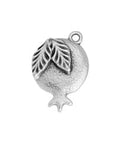 BeadsBalzar Beads & Crafts ANTIQUE SILVER (GQP8382-ANS) (GQP8382-X) Alloy Motif pomegranate with leaf pendant 14x20mm (4 PCS)