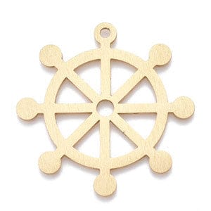 BeadsBalzar Beads & Crafts (AP5684) Aluminium Big Pendants, Helm, Golden Size: about 50mm