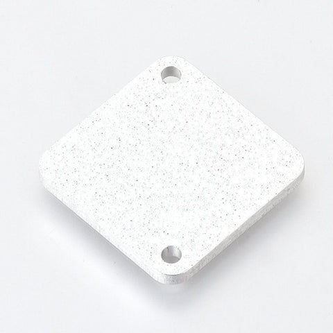 BeadsBalzar Beads & Crafts (AP6141A) Environmental Aluminium Links, Rhombus, Silver  33mm long ( 2 PCS)