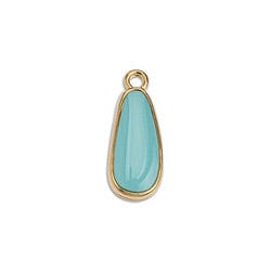 BeadsBalzar Beads & Crafts AQUA (GQ6395G-20PC) GQ6395-X-20PC) Flat drop piece small 18mm (20 PCS)