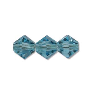 BeadsBalzar Beads & Crafts AQUA (MC30204AQUA) (MC30204-X) PRECIOSA M.C. BICONE 4MM (! GR / ABOUT 144 PCS)