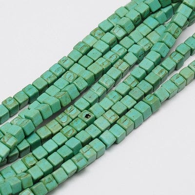 BeadsBalzar Beads & Crafts AQUAMARINE (TB7815-03) (TB7815-X) Synthetic Turquoise Beads Strands, Dyed, Cube, 8x8mm