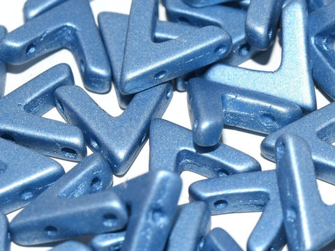 BeadsBalzar Beads & Crafts (AVA-02010-29434) AVA BEAD 10 X 4 MM ALABASTER METALLIC SEA BLUE