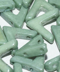 BeadsBalzar Beads & Crafts (AVA-03000-14459) AVA BEAD 10 X 4 MM CHALK WHITE TEAL LUSTER