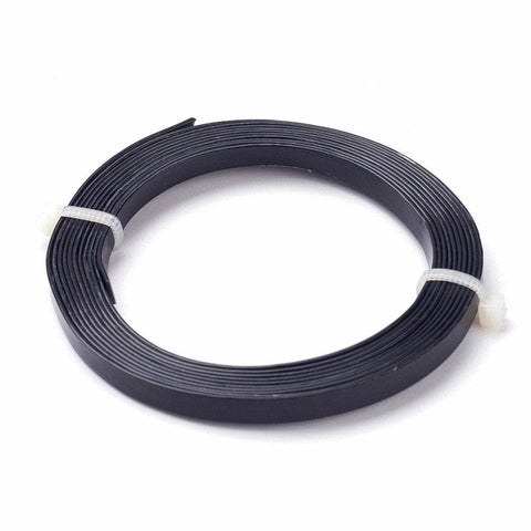 BeadsBalzar Beads & Crafts (AW5825) Aluminum Wire, Flat, Black Size: about 5mm wide, 1mm thick; about 2m-roll.