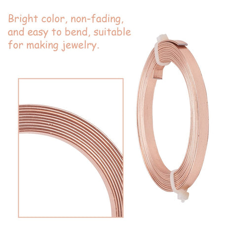 BeadsBalzar Beads & Crafts (AW6699A) Aluminum Wire, Flat, PeachPuff Size: 5mm wide, 1mm thick; 2m-roll.
