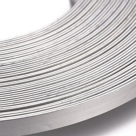 BeadsBalzar Beads & Crafts (AW8432-02) Aluminum Wire, Flat Craft Wire, Bezel Strip Wire  10x1mm (5 MTRS)