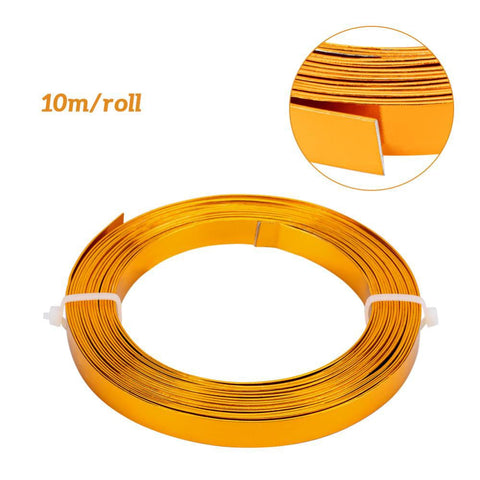 BeadsBalzar Beads & Crafts (AW8433-G) 10mm Wide Flat Jewelry Craft Wire 18 Gauge Aluminum Wire for Bezel,  DarkGold (5 MTRS)