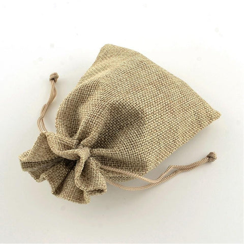 BeadsBalzar Beads & Crafts (BA3450A) TAN (BA3450X) Burlap Packing Pouches Drawstring Bags, 135x95mm (5 pcs)