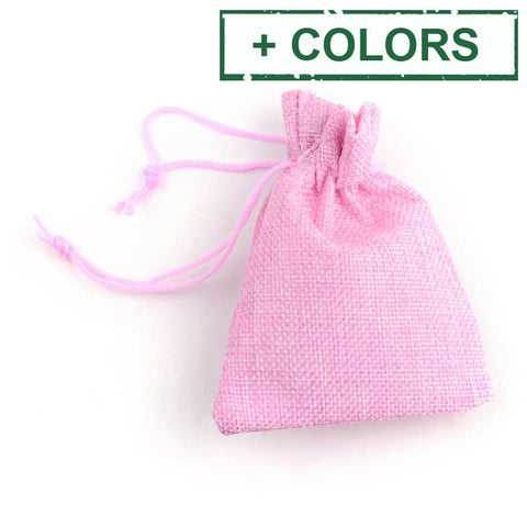 BeadsBalzar Beads & Crafts (BA6634-X) Burlap Packing Pouches Drawstring Bags, (5 PCS)