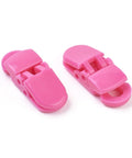 BeadsBalzar Beads & Crafts (BB6685F) Environmental Opaque Solid Colour Plastic Baby Pacifier Holder Clip, HotPink Size: about 12.5mm long, 32mm wide (4 PCS)