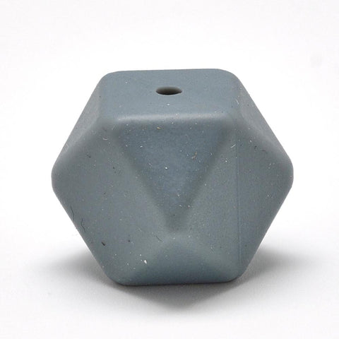 BeadsBalzar Beads & Crafts (BB7244-15) SLATE GREY (BB7244-X) Food Grade Silicone Chewing Beads For Teethers,  Faceted Cube, 14mm (4 PCS)
