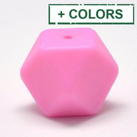 BeadsBalzar Beads & Crafts (BB7244-X) Food Grade Silicone Chewing Beads For Teethers,  Faceted Cube, 14mm (4 PCS)