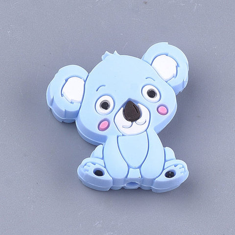BeadsBalzar Beads & Crafts (BB7247-03D) LIGHTBLUE (BB7247-X) Food Grade Silicone Beads For Teethers, Beagle Dog, PearlPink 28mm (1 PC)