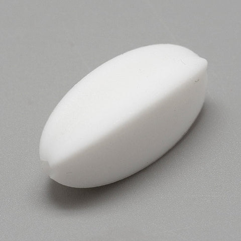 BeadsBalzar Beads & Crafts (BB7251-01) WHITE (BB7251-X) Food Grade Environmental Silicone Chewing Beads For Teethers, 29mm (4 PCS)