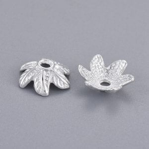 BeadsBalzar Beads & Crafts (BC5698) Tibetan Silver Bead Caps, Silver about 11mm